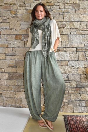 Lindin Linen Blend Dart Barrel Pant Washed Khaki